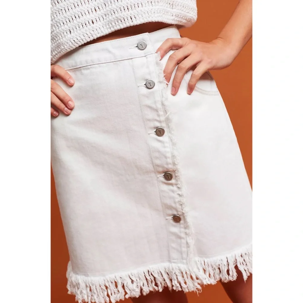 Pilcro and the Letterpress | Denim Fringe Skirt